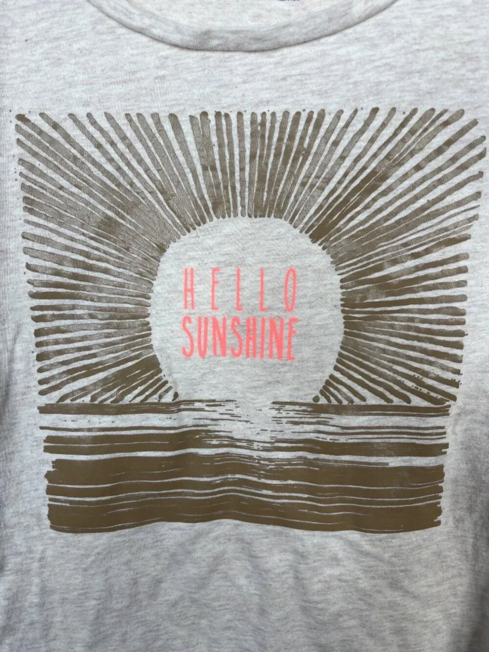 Old Navy Girls L 10 12 Hello Sunshine Graphic Long Sleeve Tee Retro Cute
